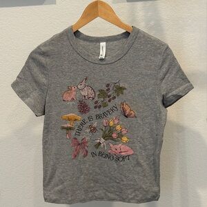 Bella + Canvas XL ‘There Is Bravery in Being Soft’ Cottagecore Graphic Baby Tee